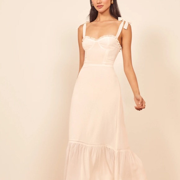 NWT Reformation Nikita Dress Ivory - Picture 2 of 8